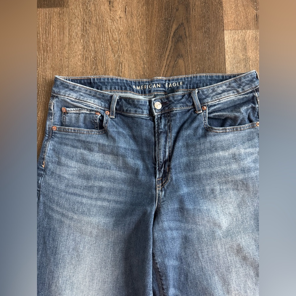 American Eagle Outfitters Flare Wide-Leg Denim Jeans, women’s size 14 - Picture 2 of 10